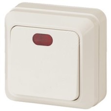 Выключатель с подсветкой, 10А-250В, ОУ, Quadro, сл.кость,2-102-02