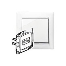 VALENA Розетка компьютерная RJ45х1 в рамку UTP белая 