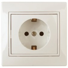 Розетка 2P+E Schuko, 16А-250В, СУ, Plano, сл.кость