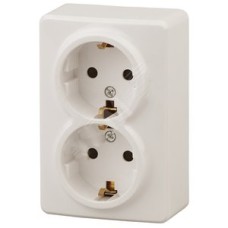 Розетка 2х2P+E Schuko, 16A-250В, ОУ, Эра Эксперт, сл.кость