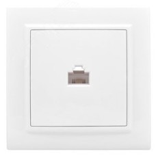 Розетка Минск RJ-45 1-местная СП белая Basic 
