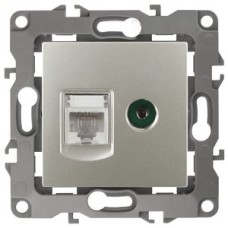 Розетка комбинированная RJ45+TV, Эра12, перламутр