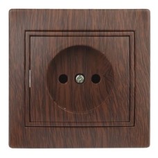 Розетка 2P, 16А-250В, СУ, Plano, венге