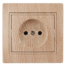 Розетка 2P, 16А-250В, СУ, Plano, сосна