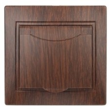 Розетка 2P+E Schuko с крышкой, 16А-250В, СУ, Plano, венге