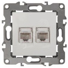 Розетка информационная двойная 2XRJ45, Эра12, белый