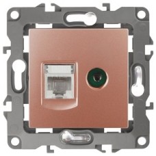 Розетка комбинированная RJ45+TV, Эра12, медь
