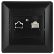 Розетка информационная RJ45, СУ, Solo, антрацит