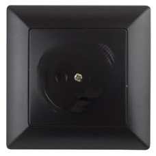 Розетка 2P, 16А-250В, СУ, Solo, антрацит
