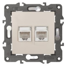 Розетка 2хRJ45, Эра Elegance, сл.кость