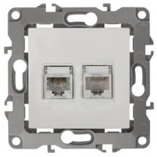 Розетка комбинированная RJ45+RJ11, Эра12, белый