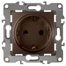 Розетка 2P+E Schuko, 16A-250В, б.л., Эра12, бронза