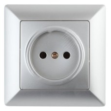 Розетка 2P, 16А-250В, СУ, Solo, алюминий