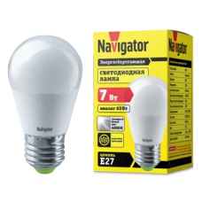 Лампа светодиодная LED 7вт E27 белый шар