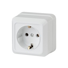 Розетка 2P+E Schuko, 16А-250В, ОУ, б.м.п., Quadro, белый