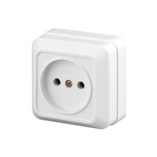 Розетка 2P, 16А-250В, ОУ, б.м.п., Quadro, белый