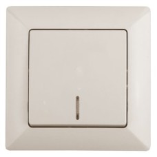 Выключатель с подсветкой, 10А-250В, СУ, Solo, сл.кость,4-102-02