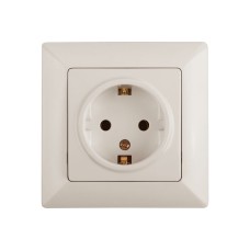Розетка 2P+E Schuko, 16А-250В, СУ, Solo, сл.кость