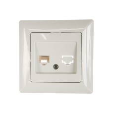 Розетка информационная RJ45, СУ, Solo, белый