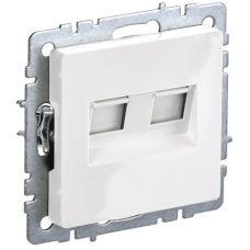 BRITE Розетка компьютерная двойная кат.5E RJ45 РК10-2-БрБ белый