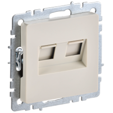 BRITE Розетка компьютерная двойная RJ45 кат.5E РК10-2-БрКр бежевый