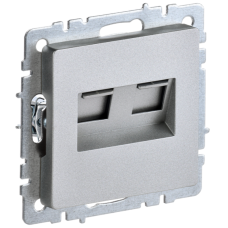 BRITE Розетка компьютерная двойная RJ45 кат.5E РК10-2-БрА алюминий