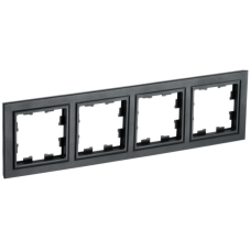 BRITE Рамка 4 поста РУ-4-БрЧ черный