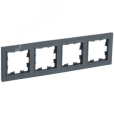 BRITE Рамка 4 поста РУ-4-БрГ графит