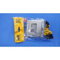 BRITE Розетка двойная RJ11+RJ45 кат.5E РК/Т12-БрС сталь