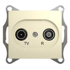 GLOSSA Розетка TV-R проходная 4DB бежевый в рамку