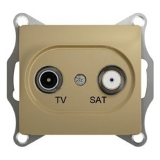 GLOSSA Розетка телевизионная TV-SAT проходная в рамку 4дБ титан