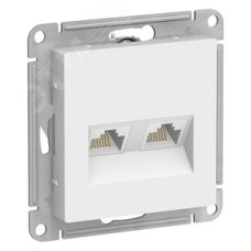 Розетка ATLASDESIGN двойная компьютерная RJ45+RJ45 категория 5E механизм белый