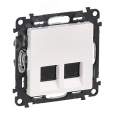 Valena LIFE Розетка информационная двойная RJ45 категория 5е UTP с лицевой панелью белая