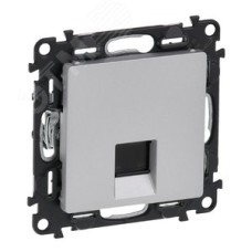 Valena LIFE Розетка информационная RJ45 категория 5е UTP с лицевой панелью алюминий 