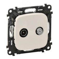 Valena ALLURE Розетка TV-SAT двухкабельная с лицевой панелью слоновая кость