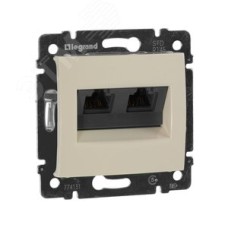 VALENA Розетка компьютерная RJ45х2 в рамку категория 5е слоновая кость