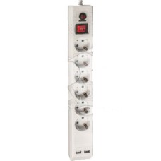 Фильтр сетевой NSP-USB-06-180-ESC-3x1 6 гнезд (1.8м)